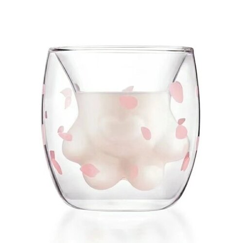 Net red cat claw cup purple cherry cat claw cup pink cat claw cup pumpkin cat claw cup transparent cherry blossom double cup starbuck coffee mug