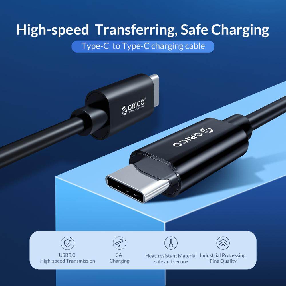 ORICO USB Loại C để Loại C Cáp cho Huawei Mate 20 Samsung Galaxy S9 QC3.0 3A sạc nhanh cáp thiết bị sạc nhanh cho MacBook Pro