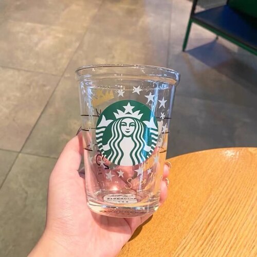 Starbuck Japan 25th Transparent Wide Mouth Glass Cute Bear Footprint Pattern Drinking Cup starbuck tumbler starbuck fantasy starbuck reserve