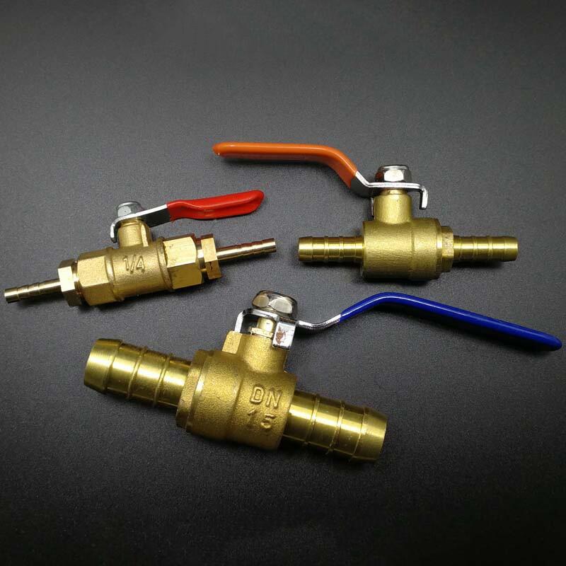 4mm 6mm 8mm 10mm 12mm 14mm 16mm 19mm 25mm hose barb two way brass shut off valve for fuel gas water air
