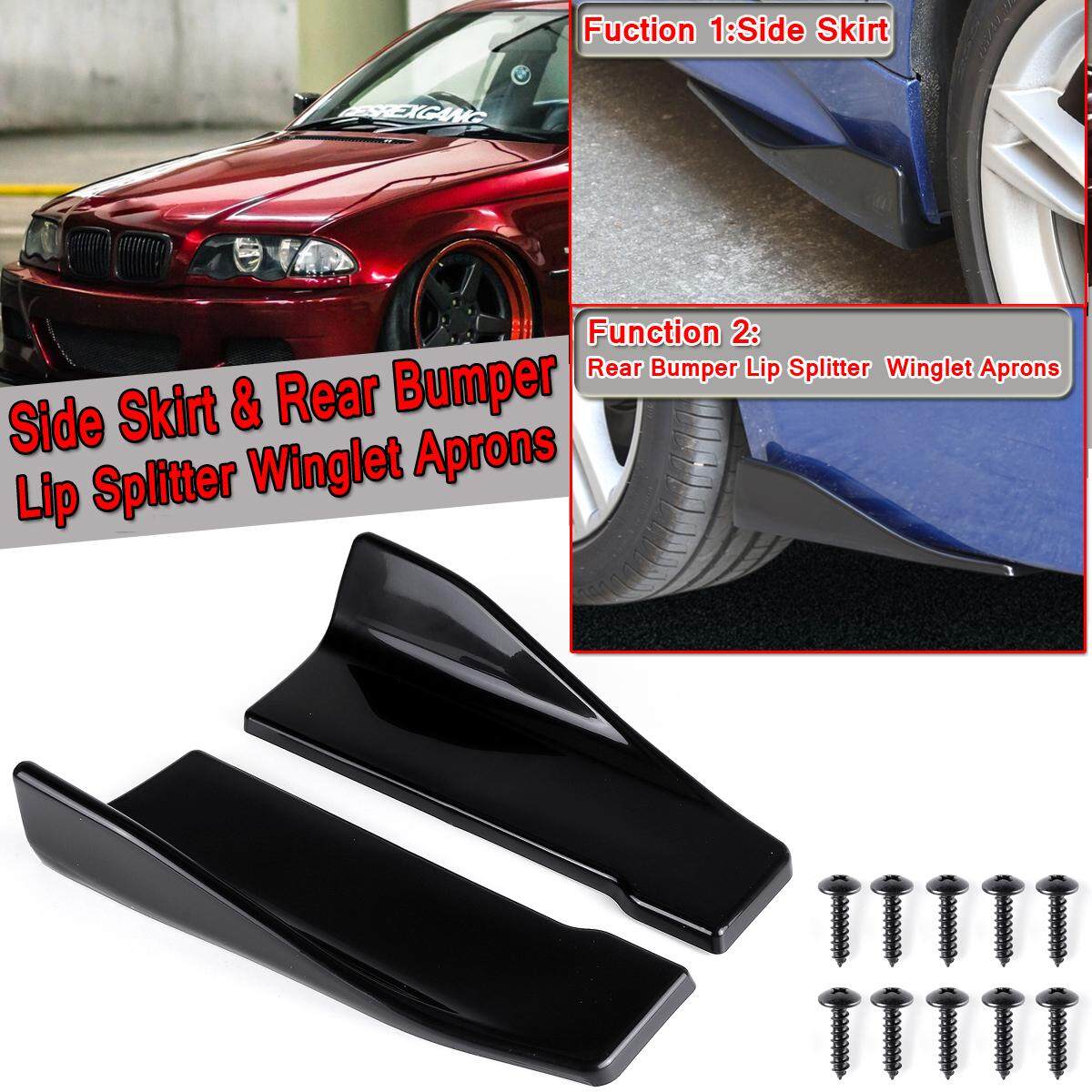 2pcs Universal Car Rear Bumper Lip Splitters Winglets Canards Side Skirt 35cm