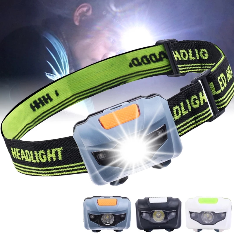 Portable Mini LED Headlamp 4 Modes Headlight Head Flashlights Lamp Light Hiking Camping Light for Fishing Riding Cycling