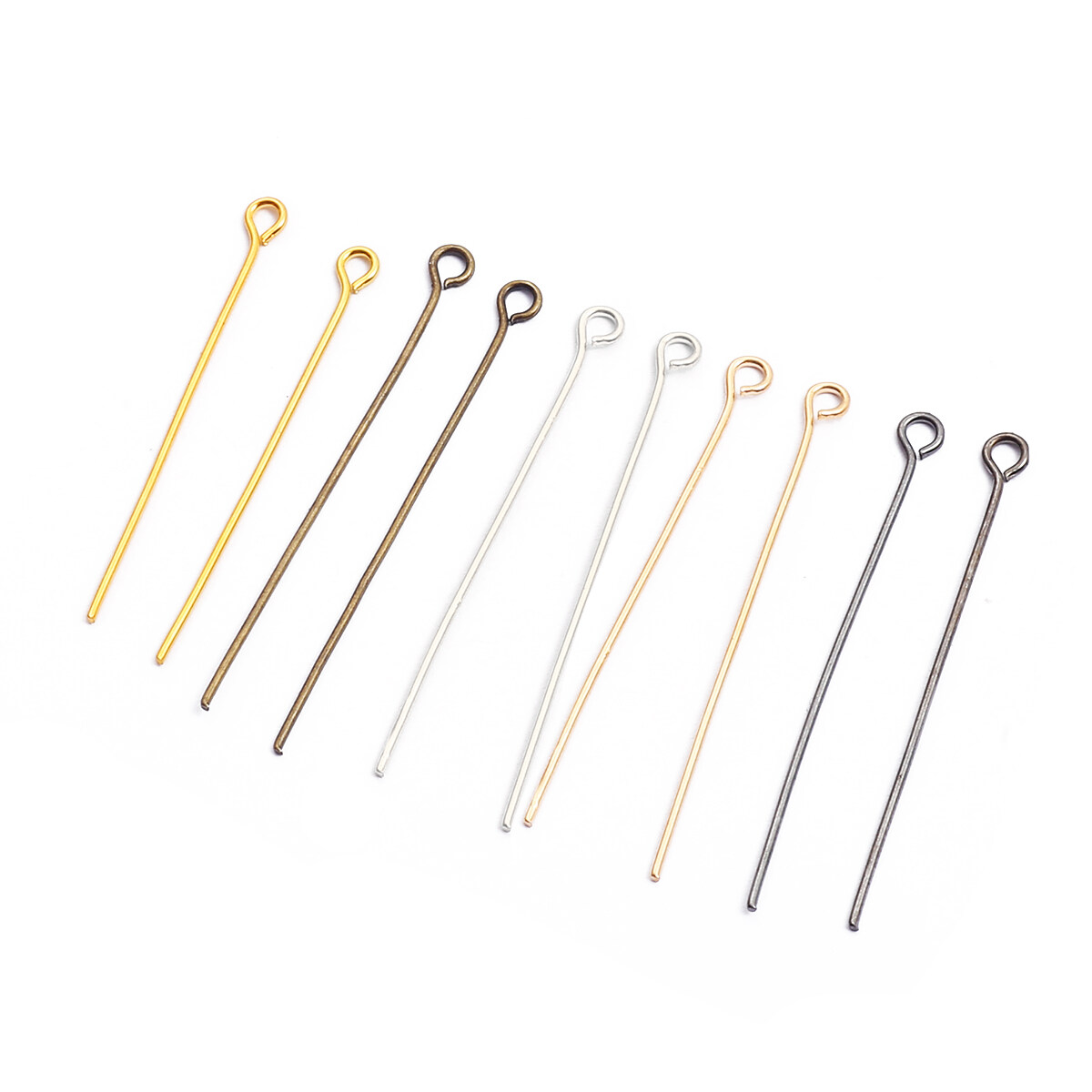 100PCS Silver Gold Plated Ball Head Pins Jewelry Finding 16/20/30/40/50mm 