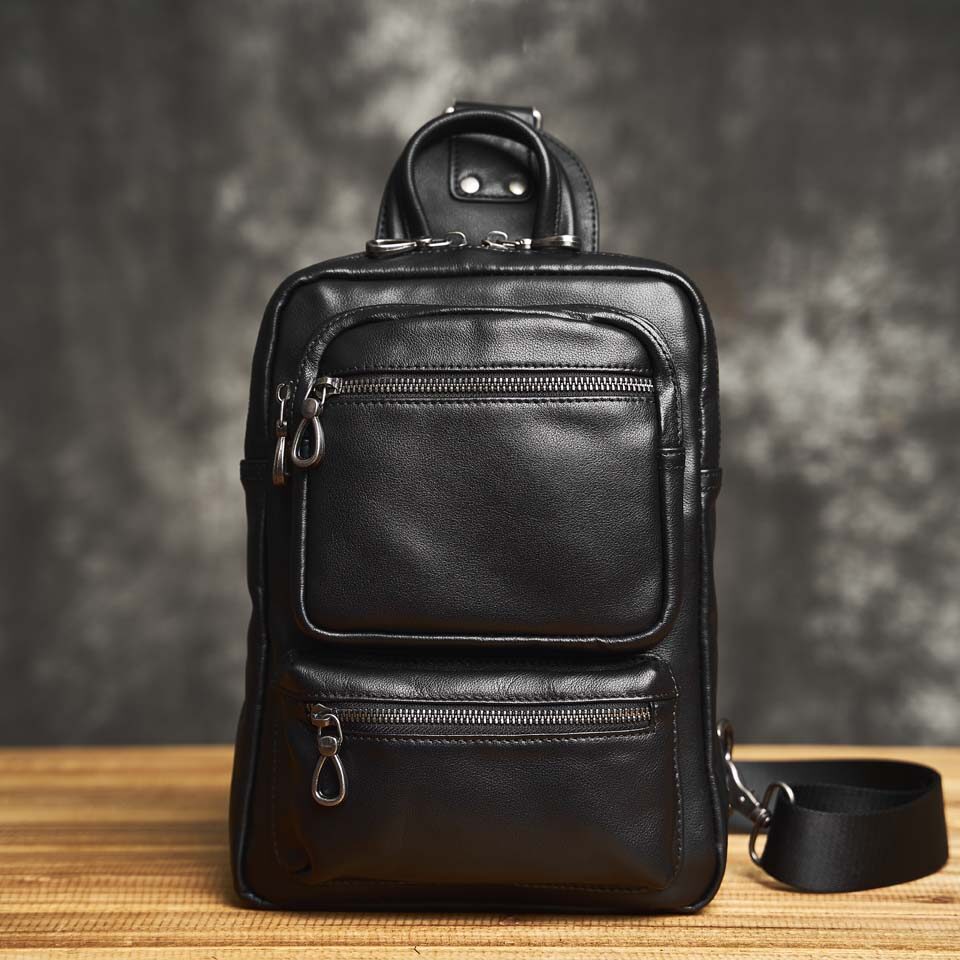 Genuine Cow Leather Chest Bags for Men Genuine Cowhide Shoulder Crossbody Bag Multifunction Casual Man Waist Bag Shoulder Bag NASVA