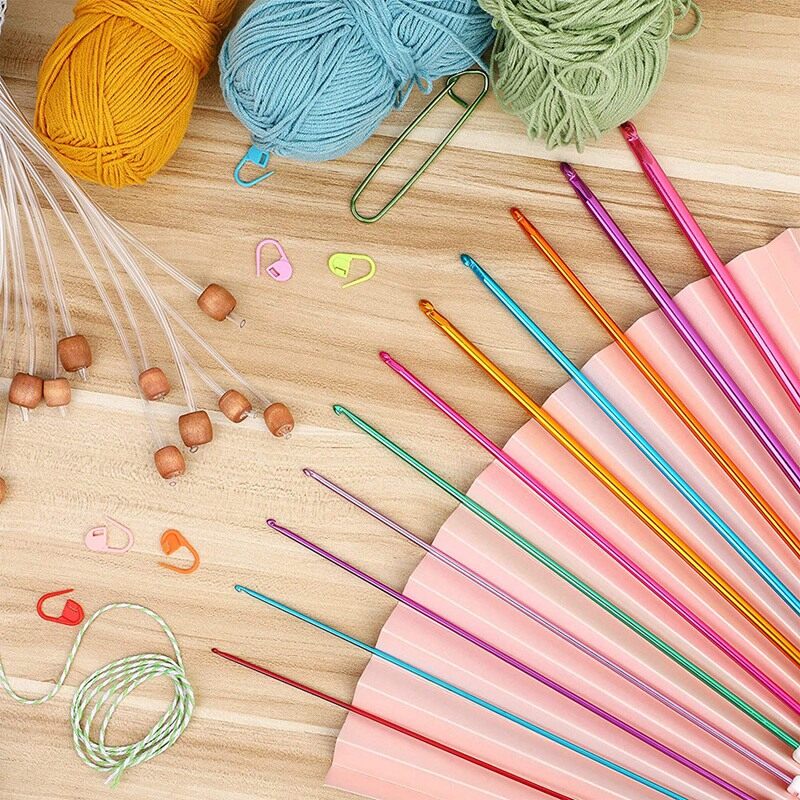 23 Pieces Tunisian Crochet Hooks Set 310 mm Cable Bamboo Knitting