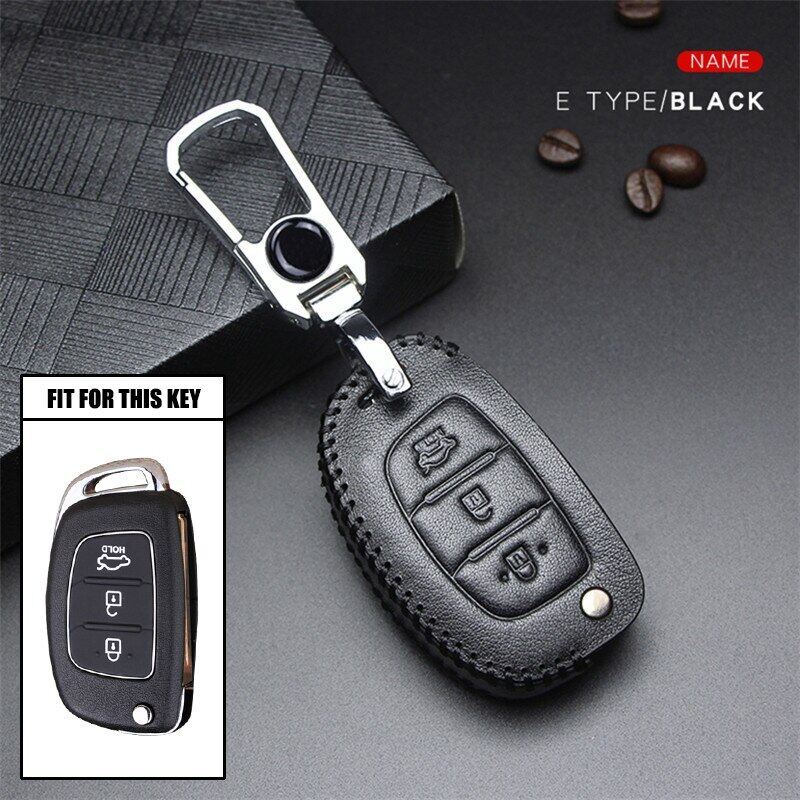 Car Logo Keyring Leather Car Key Case For Hyundai i10 i20 i30 i40 HB20 IX25 IX35 IX45 TUCSON Elantra Sanata Mistra 2015 2016 2017 2018 2019 Avante Key Cover Holder Car Accessories