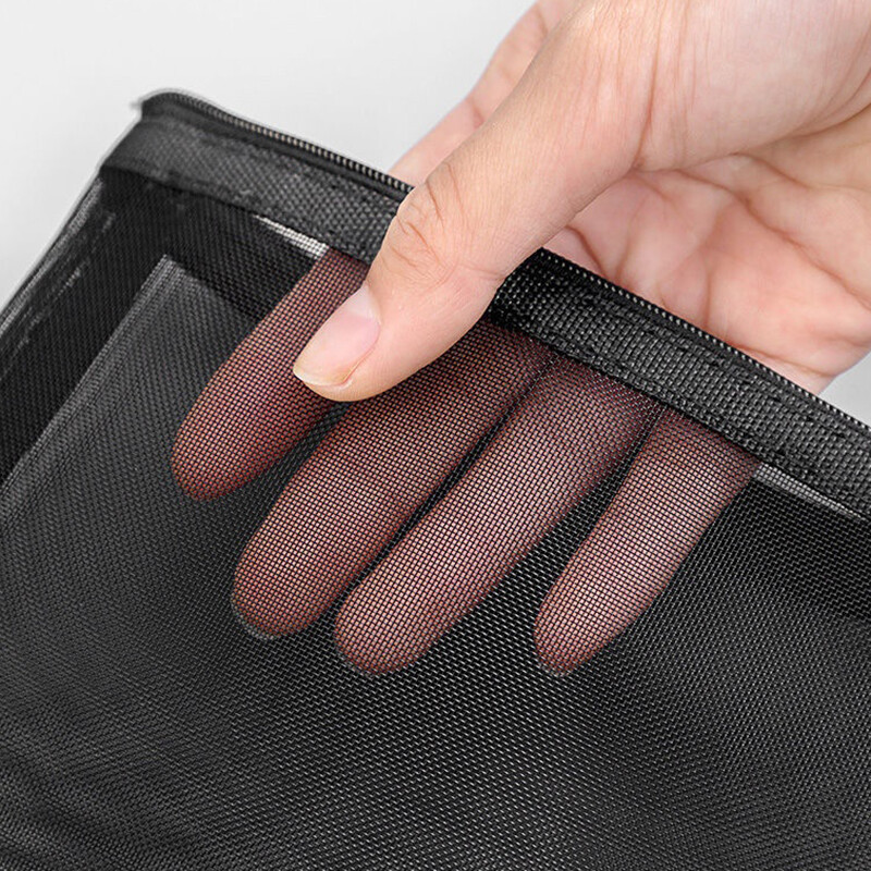 【ZNBY】Simple large-capacity transparent mesh pencil case Portable pencil case Pen case Large-capacity stationery bag