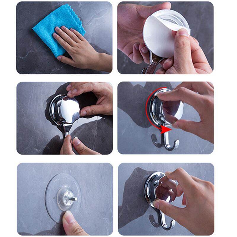 1/2X loại bỏ hút chân không móc vấu khăn choàng móc giữ phòng tắm nhà bếp