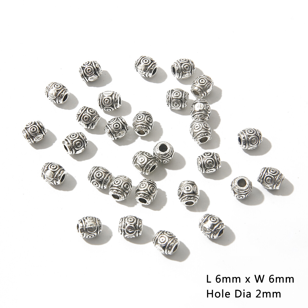 20-50pcs/Bag Antique Silver Color Bead Alloy Spacer Loose Beads Handmade For Diy Jewelry Making Bracelet Necklace Accessories
