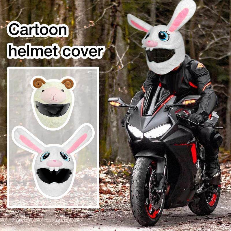 Motorcycle Helmet Cover Funny Cartoon Plush Full Face Covers