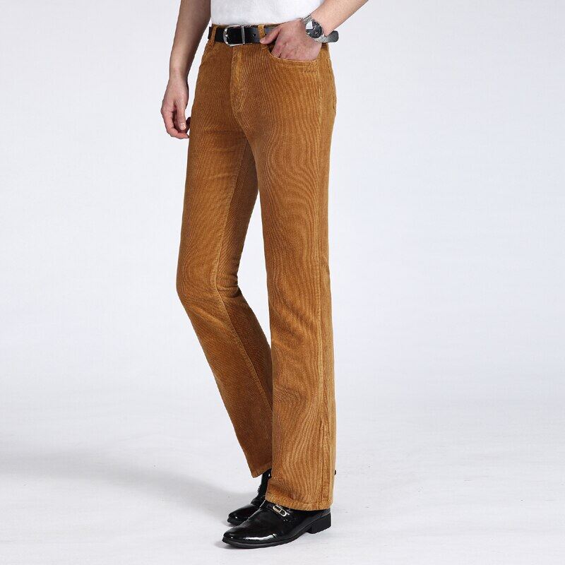 Classic design flared pants Autumn and winter thick Men's Casual pants Men's loose corduroy flared pants