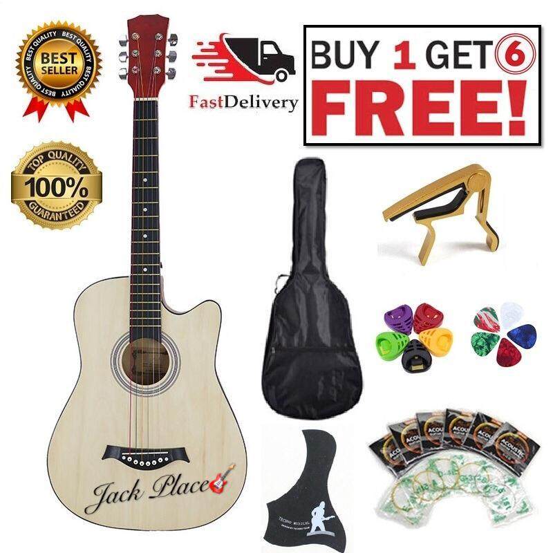 (Local Ready Stock Fast Delivery) Upgrated High Quality Acoustic Guitar 38 inch , Value For Money , Buy 1 FREE 6 Malaysia