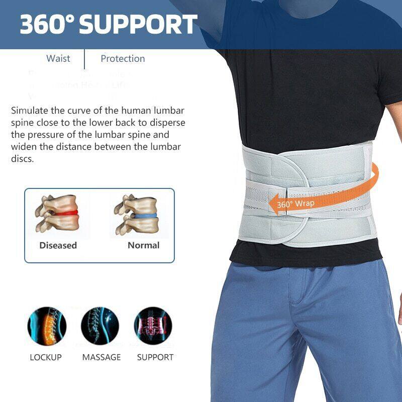 Lower Back Support Waist Brace Lumbar Belt Spine Pain Relief Double Pull Strap
