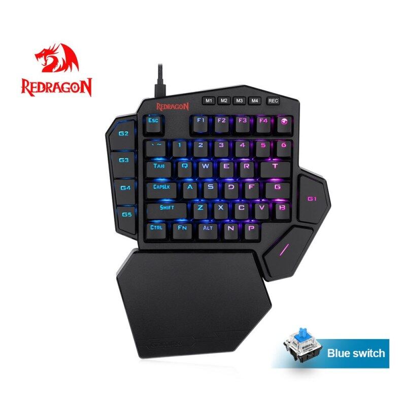 Redragon DITI K585 RGB 42 Key One-handed Mechanical Gaming Keyboard Blue Switch 7 programmable macro For Game Laptop PC phone Singapore