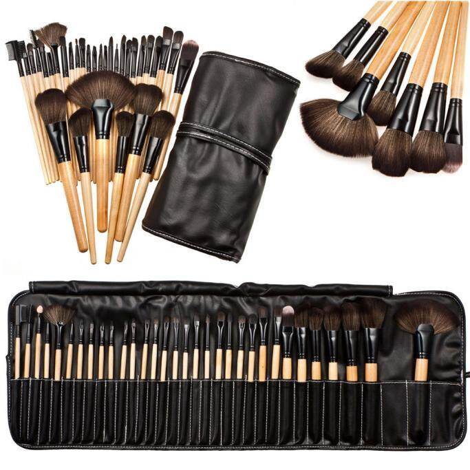 (BESTPICK)32pcs Professional Soft Cosmetic Eyebrow Shadow Makeup Brush Set Kit+Pouch Bag
