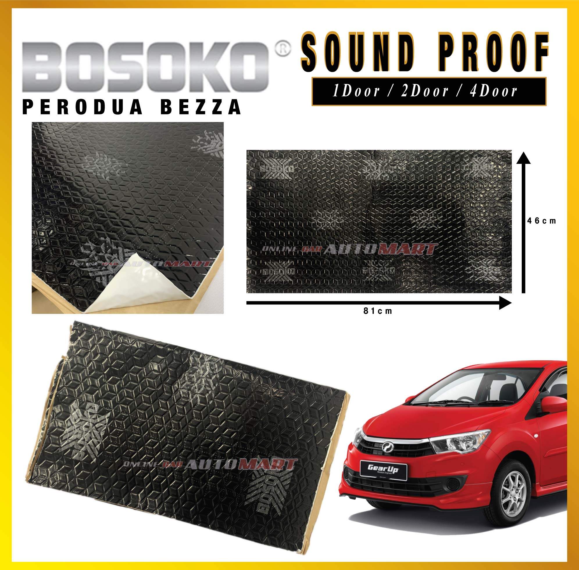 Perodua Bezza Bosoko Sound Damping Car Door Soundproof Insulation 1pc2pcs4pcs Lazada