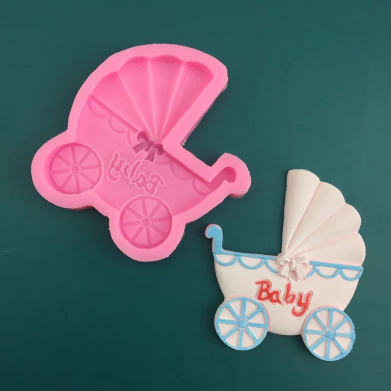 Exquisite Baby Stroller Shape Soap Making Supplies Cake Decorating Tools Silicone Mold Household Candle Molds Craft Tool