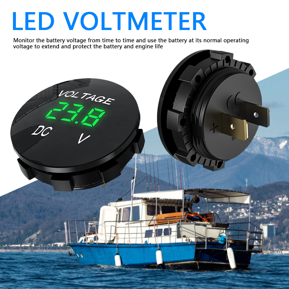D3 Vôn Kế Bảng Điều Khiển Kỹ Thuật Số Xe Máy 12-24V Đồng Hồ Đo Điện Áp Màn Hình LED