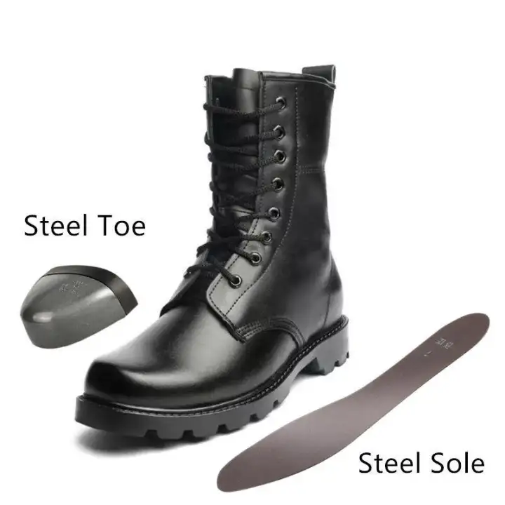 black military boots steel toe
