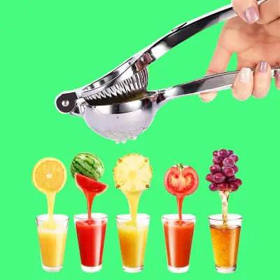 Lemon Squeezer Manual Hand Press Citrus Juicer with High Strength Heavy Duty Design Pressing Juice from Fruit or Vegetables (Silver)