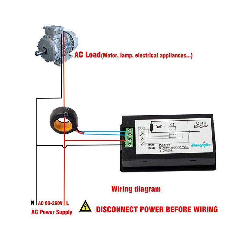 Đồng Hồ Đo Điện Áp Dòng Điện Xoay Chiều Kỹ Thuật Số 80V-260V 220V 20A 100A Vôn Kế Năng Lượng Hiển Thị Kỹ Thuật Số LCD Ampe Kế Đồng Hồ Đo Vôn Ampe Kế Dòng Điện Watt