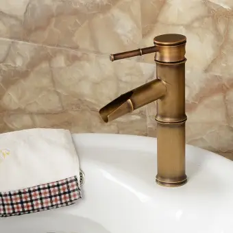 Antique Bathroom Faucet Brass Basin Faucets European Retro Style