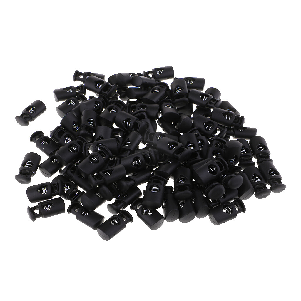 Baoblaze 100 Pieces Plastic Paracord Cord Locks Clip Buckle Toggle 1 Hole Toggle Stoppers 20x10mm