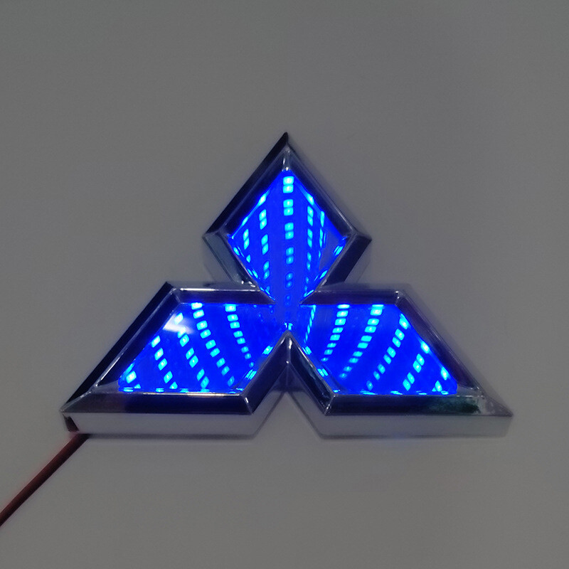 For Car Mitsubishi Logo LED Light Modified Logo Badge Front Bumper Rear Bumper Logo Emblems Accessories For Mitsubishi Mirage G4 Pajero ASX Outlander