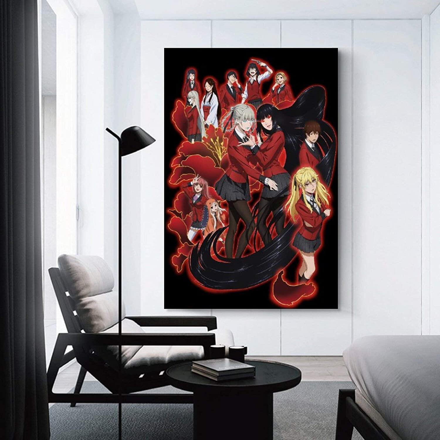 Kakegurui Momobami Kirari Saotome Meari Wall Scroll Poster Home Decor 60*90CM#80 