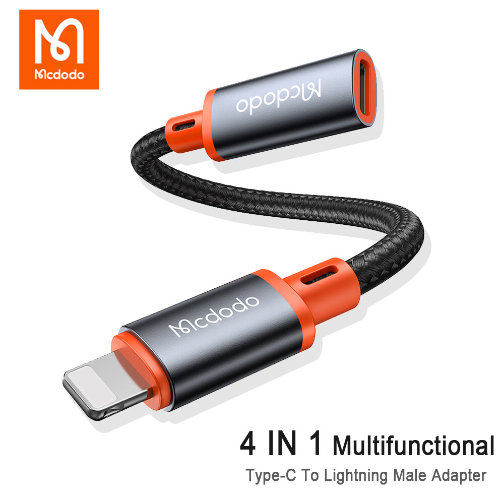 Mcdodo type-c to lightning male otg earphone audio charging adapter for iphone 14 13 12 11 macbook ipad u disk data convertor cable