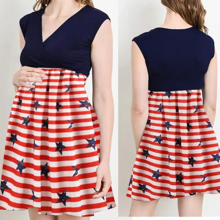 Viviroom Women Pregnant Maternity Sleeveless Blouse Print Clothes