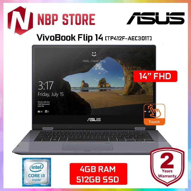 ASUS VivoBook Flip 14 TP412F-AEC301T 14 FHD Touch Laptop Grey ( i3-8145U, 4GB, 512GB, Intel, W10 ) Malaysia