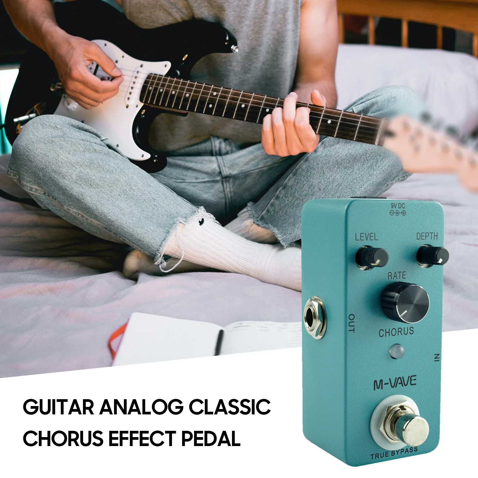 M-vave bàn đạp hiệu ứng guitar đào chậm trễ độ trễ kỹ thuật số với 9 hiệu ứng trễ chức năng true bypass vỏ kim loại nguyên khối đòn bẩy đàn ghi-ta phụ kiện