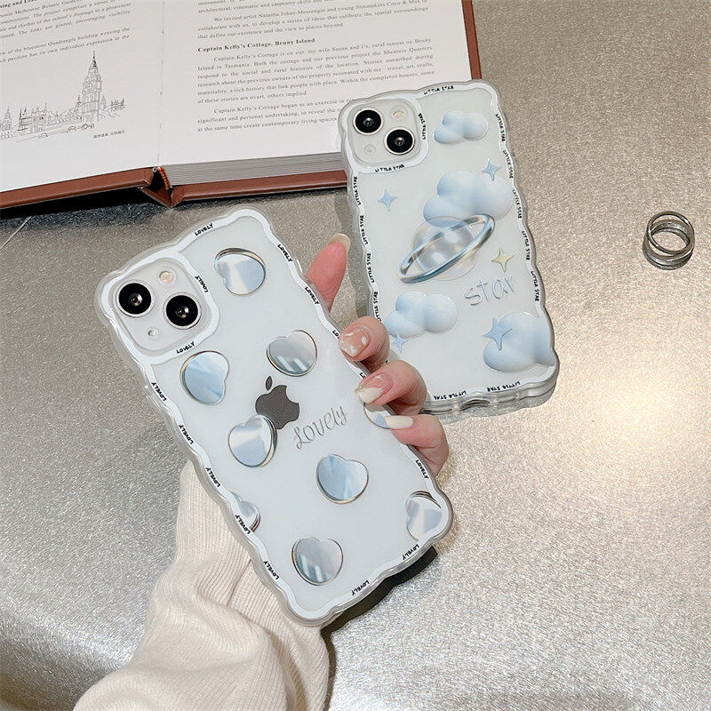 Shockproof Lens Protection Phone Case for IPhone 11 12 13 Pro Max Love Cloud Pattern Back Case for IPhone XR X Xs Max Girls' Gift Mobile Phone Case