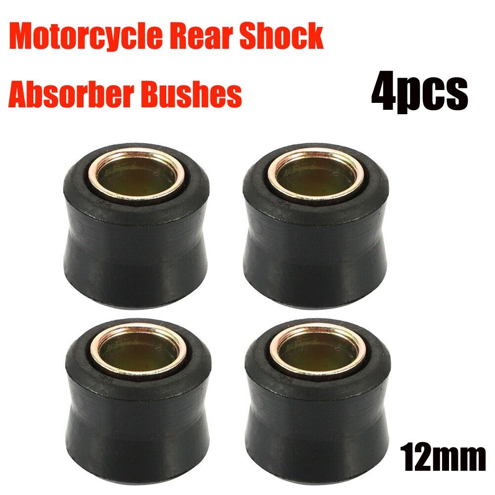 2pc12MM Motorcycle Rear Shock-Absorber Rubber Bush Suspension Universal Black