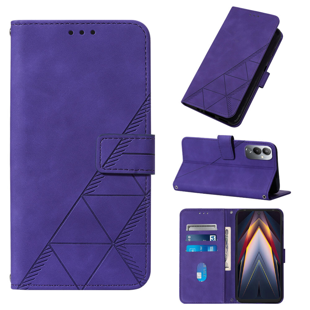 Phone Case For Tecno Pova 4 Pova 4 Pro, Skin Feeling PU Leather Case With Card Slot Bracket Shockproof Design