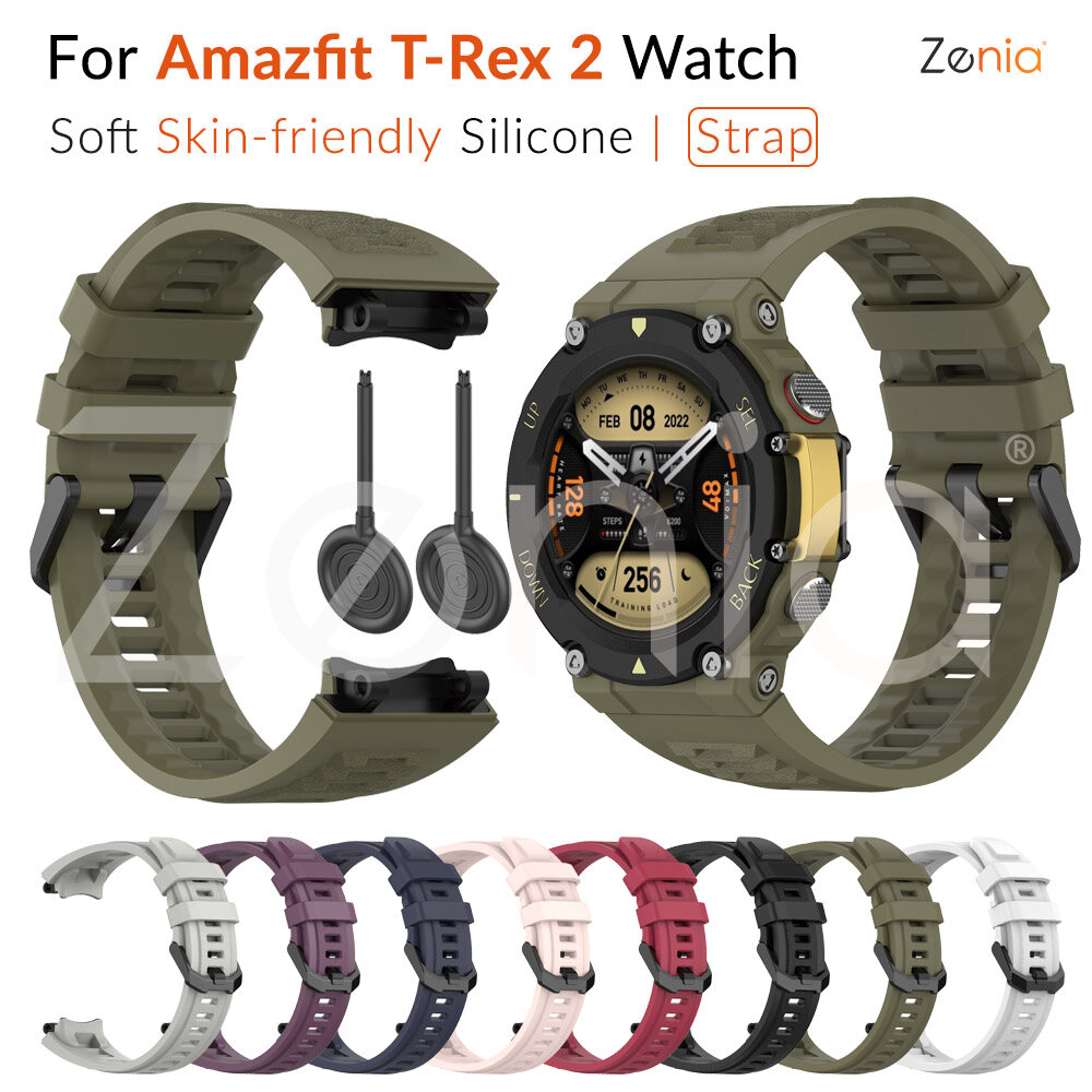 Zenia Skin-friendly Replacement Silicone Wrist Band Watch Strap for Amazfit T-Rex 2 T Rex 2 T-Rex2 T Rex2 Smart Sport Watch Accessories