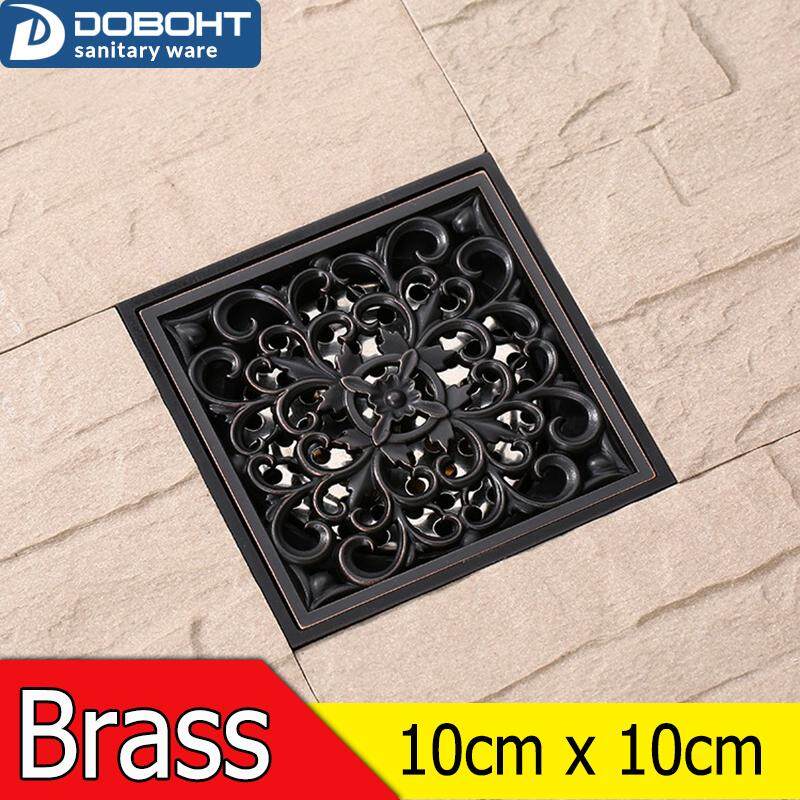 Doboht Kuningan Kamar Mandi Warna Hitam Hitam Perunggu 10 Cm * 10 Cm Saluran Air Lantai Perangkap