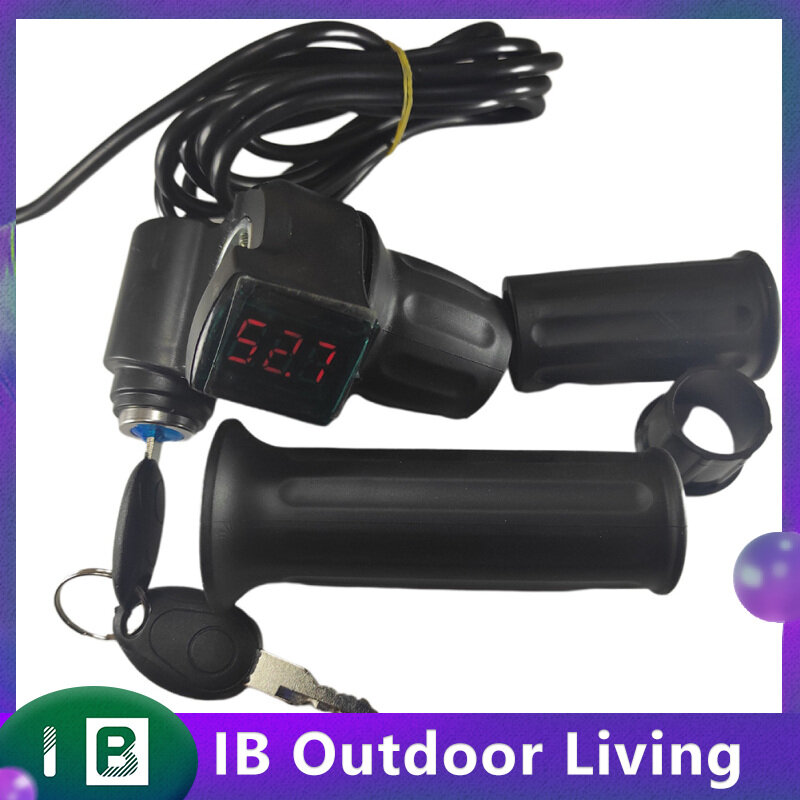 12v-84v Electric Bicycle Speed Control Throttle Handle With Digital Display Lock Twist Throttle Accelerator For Scooter