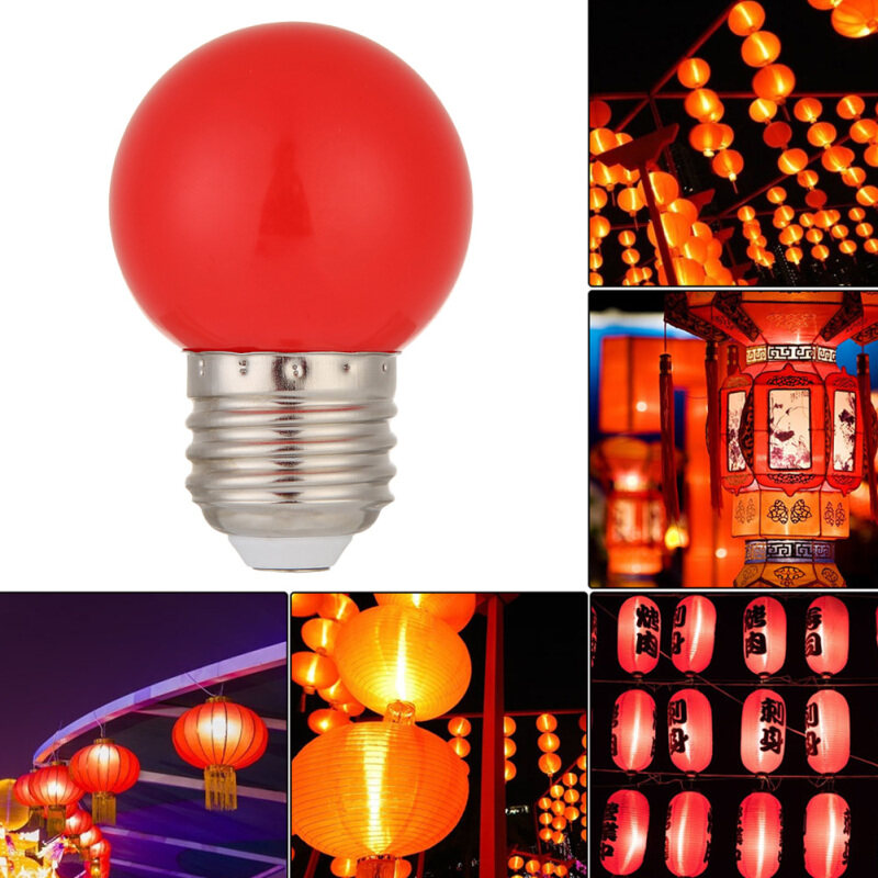E27 5W SMD 2835 Bóng Đèn LED Sân Cửa Hàng Tiết Kiệm Năng Lượng Đèn Lồng Đèn Đỏ