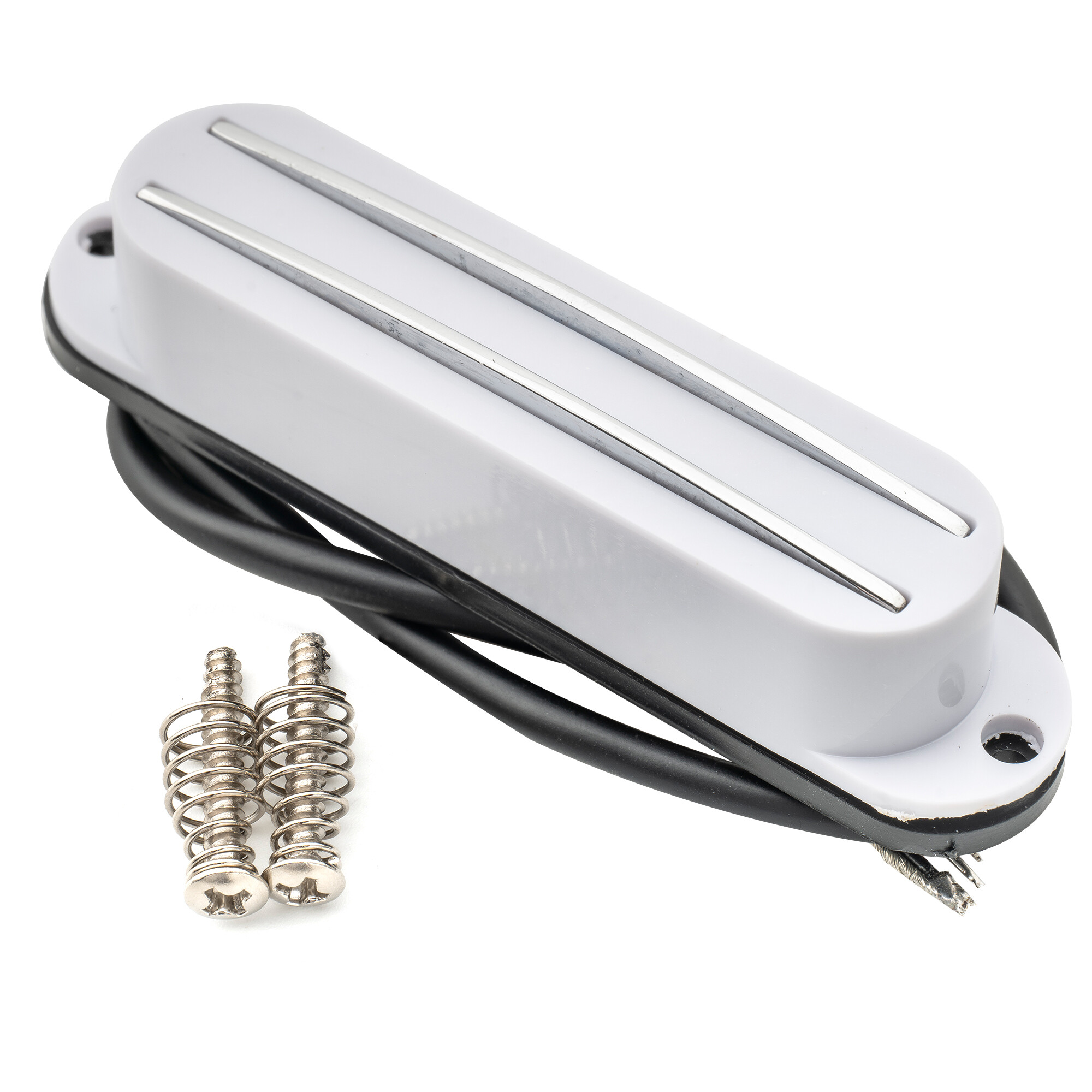 Musiclily Basic High Output Dual Hot Rails Ceramic Single Coil Sized Humbucker Pickup for Strat Style Electric Guitar