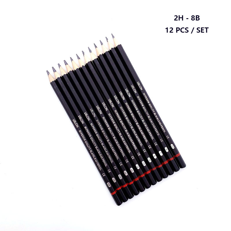Cái/lốc 12 cây Bút chì vẽ 2h-8b graphite Bút chì- INTL