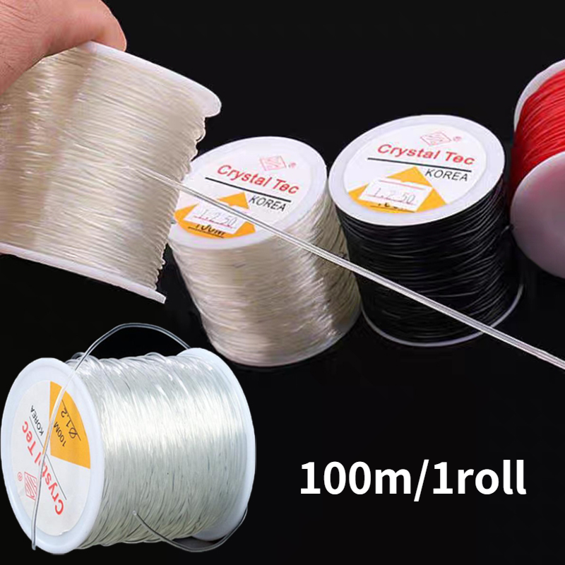 Beading Cord,1.5mm 100m Elastic Stretch Beads String Wire Beads String Rope  Ultra Responsive