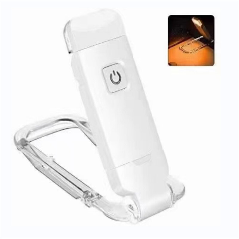 Mini Book Light Usb Rechargeable Clip Reading Light Flexible Reading Lamp with 3 Light Colors Professional Eye-Care Lightweight Table Light