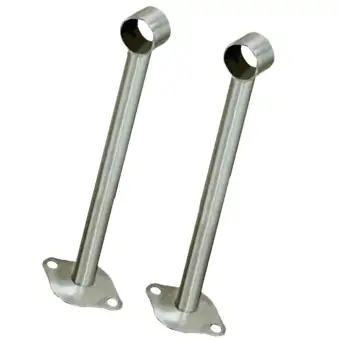 Loviver 2pcs Wardrobe Pipe Bracket 32mm Diawall Mount Hanging Rail