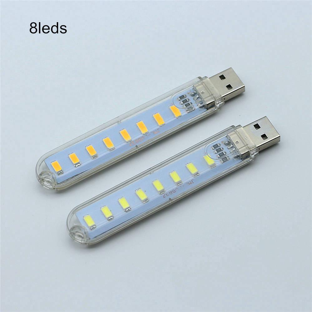 Mini USB LED Light 3 LEDs Or 8 LEDs White Light Warm Lighting Lamps Desk Book Reading Lamp Camping Bulb For Power Bank Laptop Computer