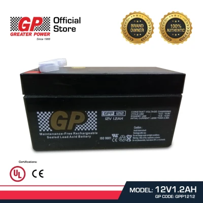GP Back Up Battery 12V 1.2AH Rechargeable Sealed Lead Acid VRLA Battery