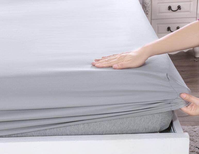 4 Cái/bộ Ga Trải Giường Vừa Vặn Vỏ Gối Màu Trơn