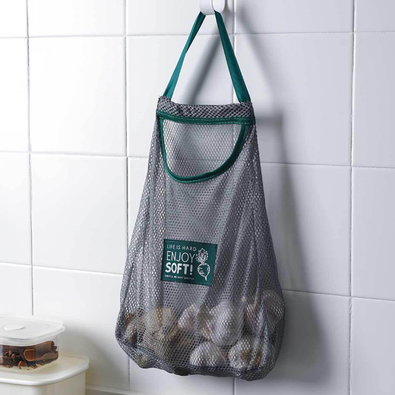 Homenhome Storage Bag Kitchen Mesh Grocery Bag Fruits Vegetables Net Bag