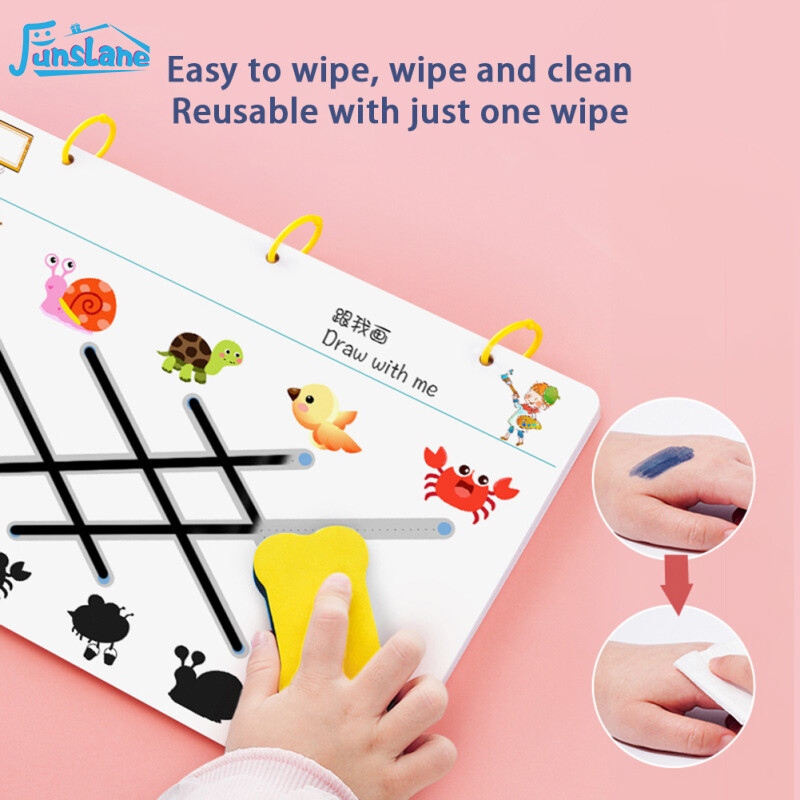FunsLane Magic Practice Copybook For Kids Reusable Handwriting Practice Book Graffiti Coloring Book For Kindergarten Preschools